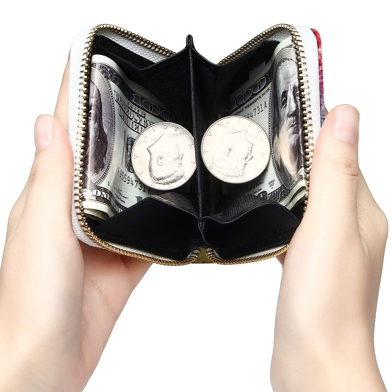 GEEAD Small Glitter Wallet for Women Girls Mini Coin Purse Pouches with Key Ring for Christmas (Colourful - A) - Image 2